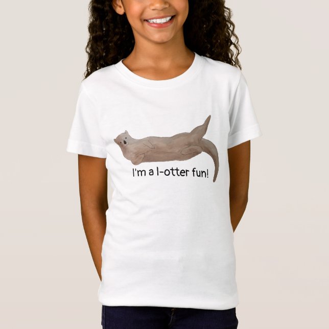 Lotta Fun Cute Pun Otter T-Shirt (Front)