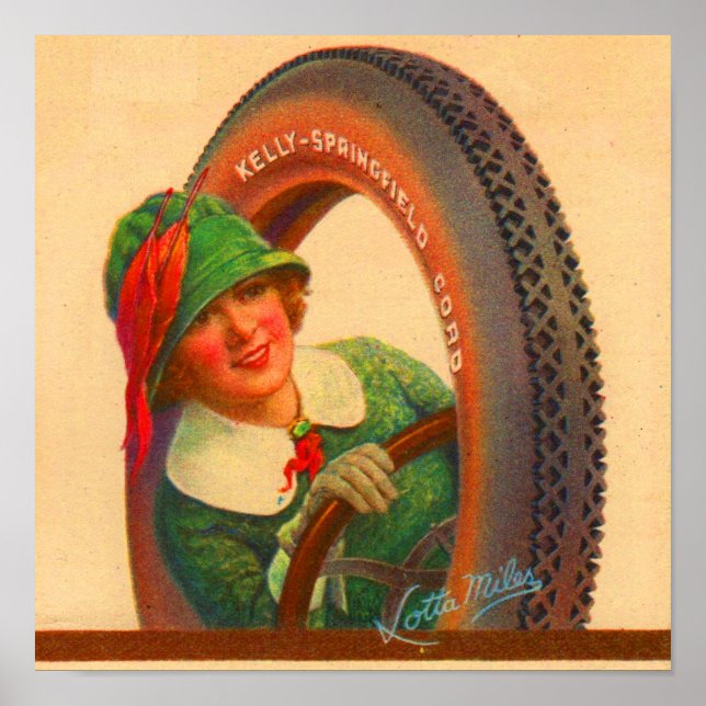 Lotta Miles no. 1- 1920s Kelly-Springfields tire m Poster (Front)