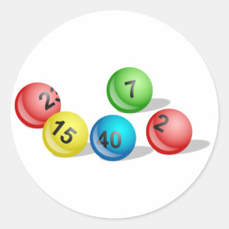 Lottery Balls Classic Round Sticker
