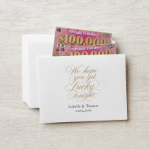 Lottery Envelopes Get Lucky Tonight Wedding Gold