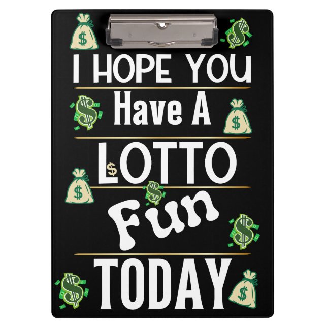 Lottery Scratch Ticket LOTTO Fun Clipboard (Front)