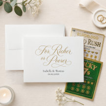 Lottery Ticket Wedding Favour Richer or Poorer Gol