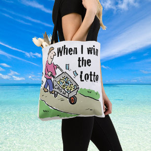 Lottery Winner Design Man with Barrow of Cash Tote Bag