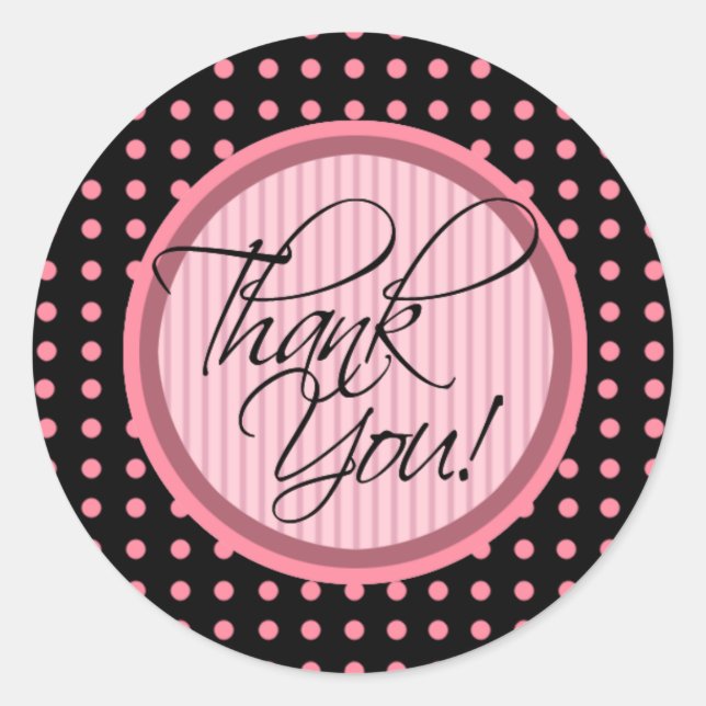 Lotti Dotti - Thank You Sticker (Baby Pink) (Front)