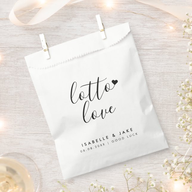 Lotto Love | Lottery Ticket Minimalist Wedding Favour Bags (Clipped)
