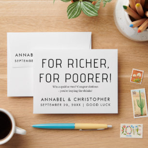 Lotto Wedding Envelope For Richer, For Poorer