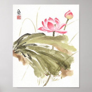 Lotus After the Rain Poster