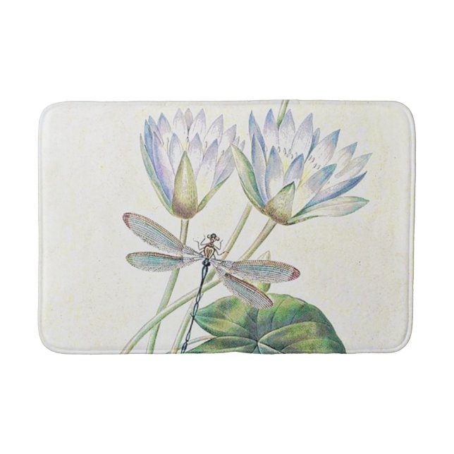 Lotus and dragonfly bath mat (Front)