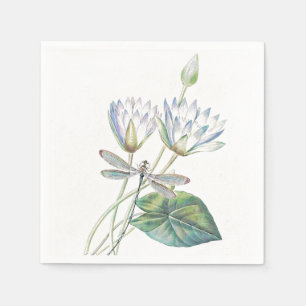 Lotus and dragonfly napkin