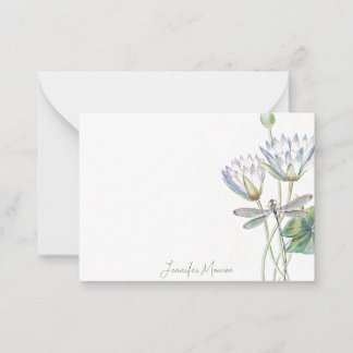 Lotus and dragonfly personalised card
