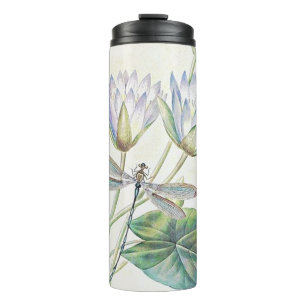 Lotus and dragonfly thermal tumbler