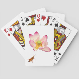 Lotus and Grasshopper Playing Cards