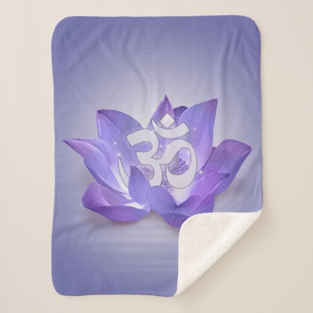 Lotus and OM symbol Sherpa Blanket (Front)