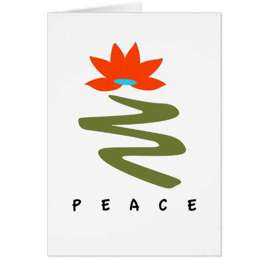 Lotus and pathway stem PEACE holiday Card