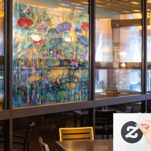 Lotus and Water Lillies Window Cling (Restaurant Window)