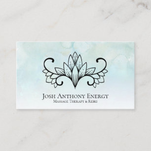 *~* Lotus Aqua Mint Pastel Nebula Galaxy Universe Business Card