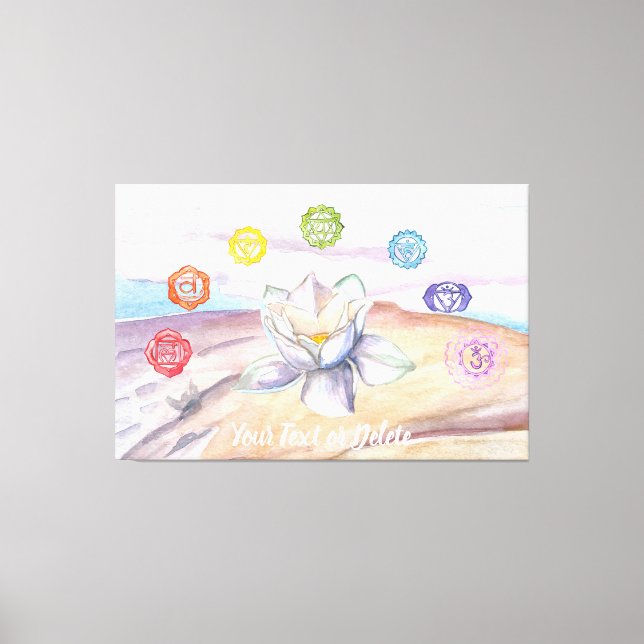 *~* Lotus Art Beach Chakra Painting Artistic Canvas Print (Front)