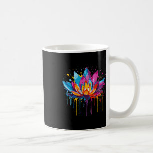 Lotus Art, Paint Splashes, Yoga Coffee Mug