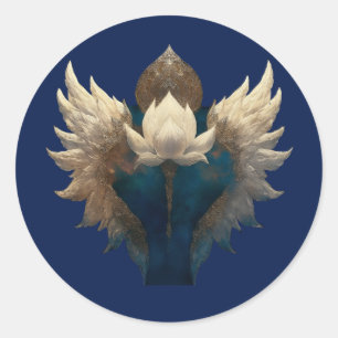 LOTUS ASCENDANT l WINGED LOTUS Classic Round Sticker