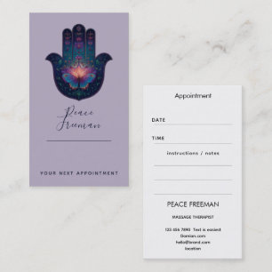 Lotus Awakening   Hamsa Hand Design Business Card