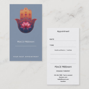 Lotus Blessing   Hamsa Hand Business Card
