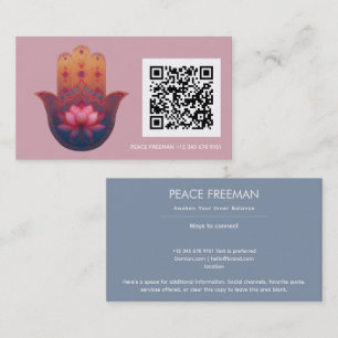 Lotus Blessing Hamsa Hand Business Card