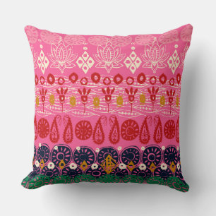 lotus block pink cushion