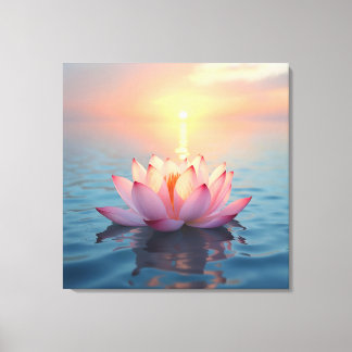 Lotus Blossom at Sunrise Canvas Print