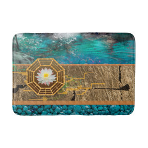 Lotus Blossom Blue Lagoon Bath Mat