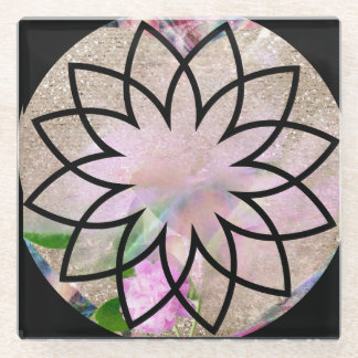 Lotus Blossom Floral Springtime Glass Coaster