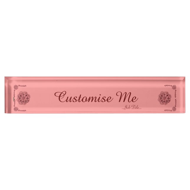 Lotus Blossom (Henna)(Red) Nameplate (Front)