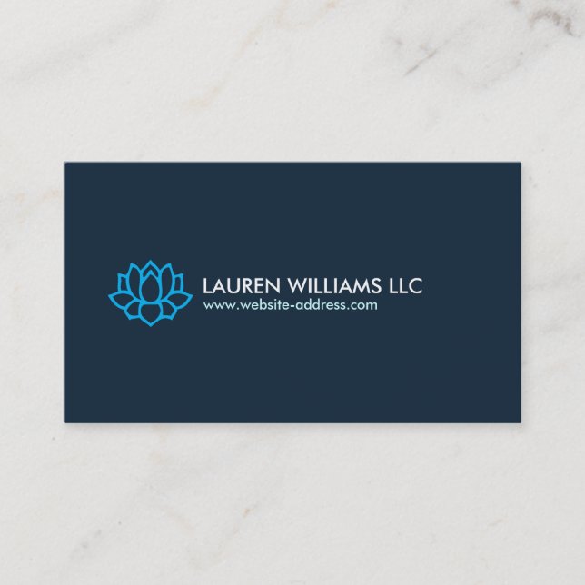 LOTUS BLOSSOM in BLUE Business Card (Front)