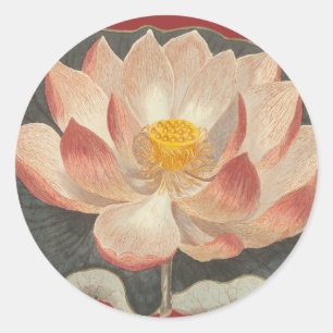 Lotus Blossom, Lilypad, Water Lily Buddhist Symbol Classic Round Sticker