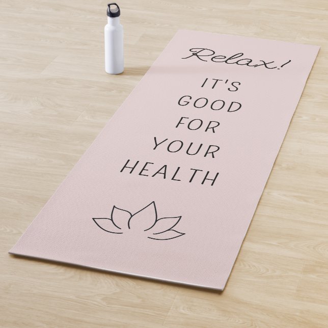 Lotus Blossom Motivational Quote Blush Yoga Mat (In Situ)