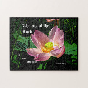 Lotus Blossom Nehemiah 8:10 Jigsaw Puzzle