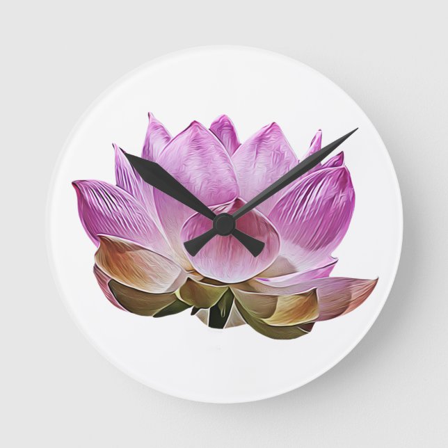 Lotus blossom round clock (Front)