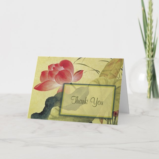 Lotus Blossom Thank You Blank Note Card (Front)