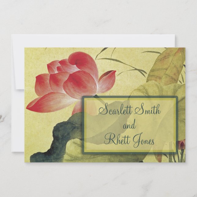 Lotus Blossom Wedding Invitation (Front)