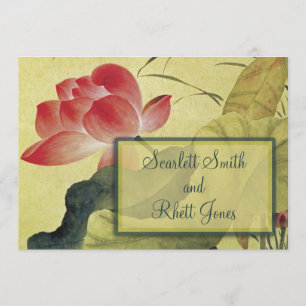 Lotus Blossom Wedding Invitation