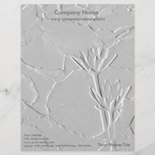 Lotus Blossoms/Embossed-Like Photo Letterhead