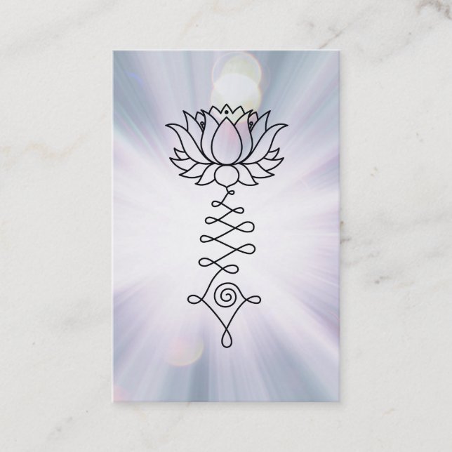 *~* Lotus Blue Lavender Rays Reiki Healing Energy Business Card (Front)