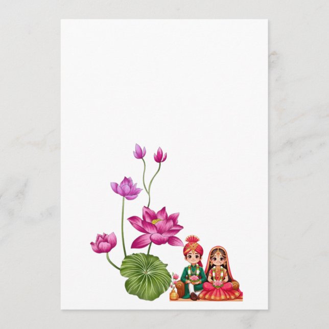 Lotus, bride and groom  menu (Front)