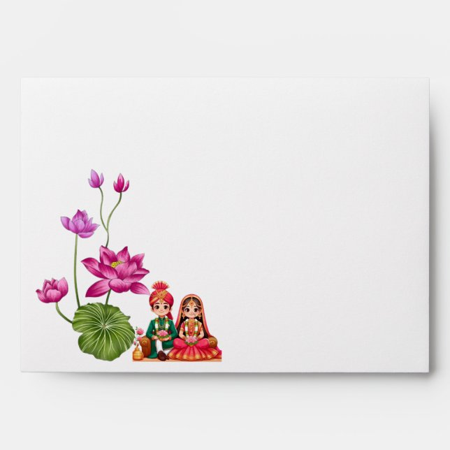 Lotus, bride and groom picture  envelope (Front)