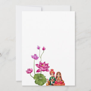 Lotus, bride and groom picture save the date