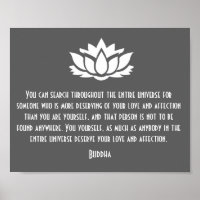 Lotus Buddha Love Quote Poster