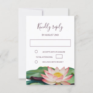 Lotus Buddhist Wedding RSVP Invitation