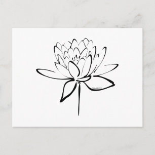 Lotus Calligraphy (Black) Postcard