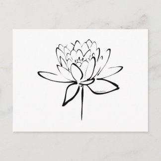 Lotus Calligraphy (Black) Postcard