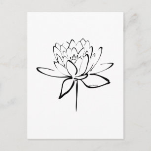 Lotus Calligraphy (Black) Postcard
