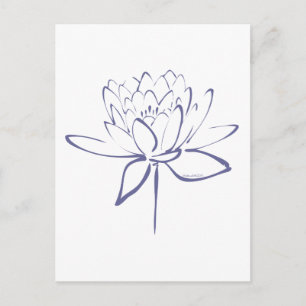 Lotus Calligraphy (Blue) Postcard